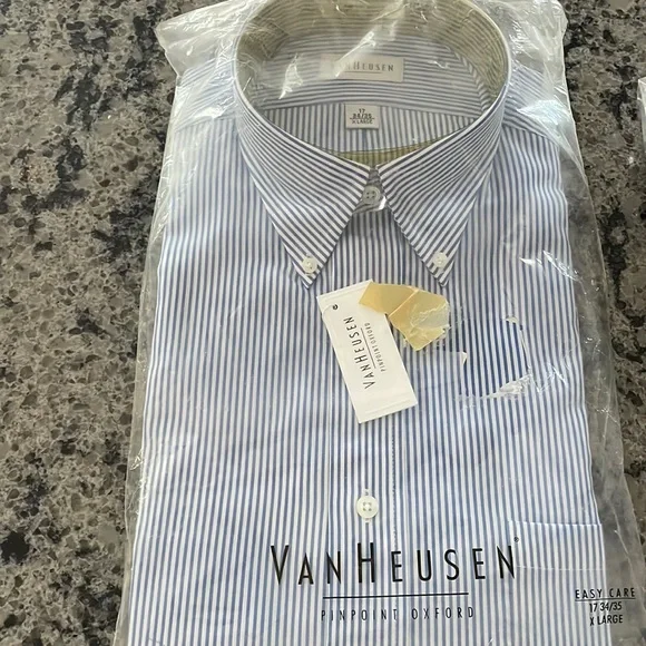 Van Heusen | Shirts | Van Heusen Pinpoint Oxford Size Xl 7 3435 Nwt |  Poshmark